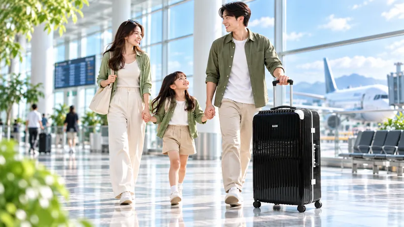Gia đình đi chơi đông người cùng vali TRIP A93